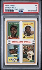 1974 Topps Aaron Special 1958-61 Hank Aaron HOF Legend #3 PSA 5 EX POP 100!