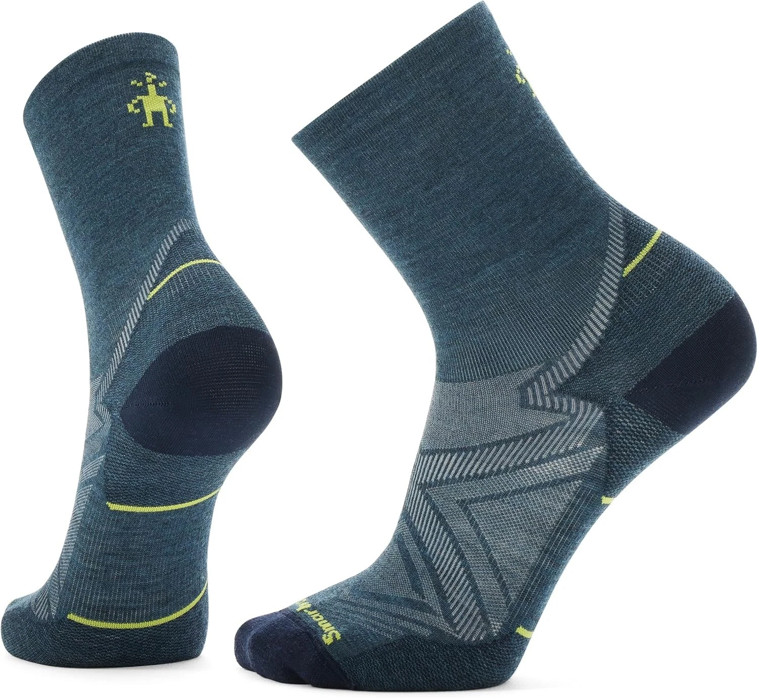 Men's Lightweight Zero Cushion Mid Crew Running Socks - Breathable Merino Wool