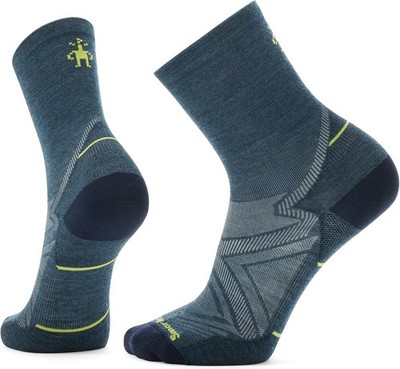 Men's Lightweight Zero Cushion Mid Crew Running Socks - Breathable Merino Wool
