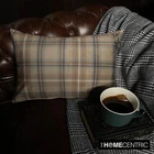 Beige Winter Plaid Lumbar Pillow Cover Velvet Holiday Pillows - Plaidflow Beige