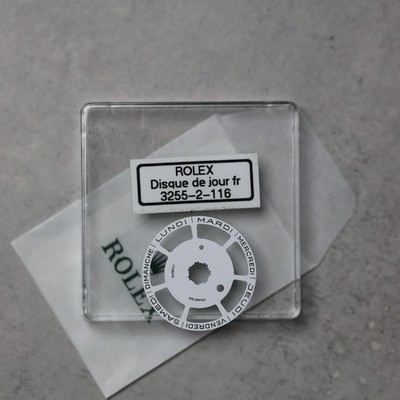 NEW Rolex 3255-2-116 Day Indicator Disc Datum DAY-DATE Weiß Französisch Neu