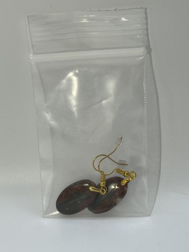 Faszinierende Ohrringe Jaspis/Achat Gold französischer Draht oval leicht! - Bild 8 von 8