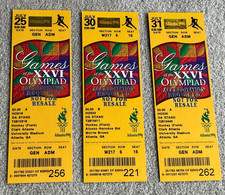 3 1996 Atlanta Olympic Games Field Hockey Tickets, Women's & Men's, Unused cond'