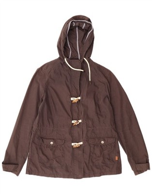 FAT FACE Womens Duffle Jacket UK 12 Medium  Brown Cotton CA14