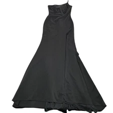La Femme Dress Womens Size 6 Black One Shoulder Prom Gown Formal Slit Side