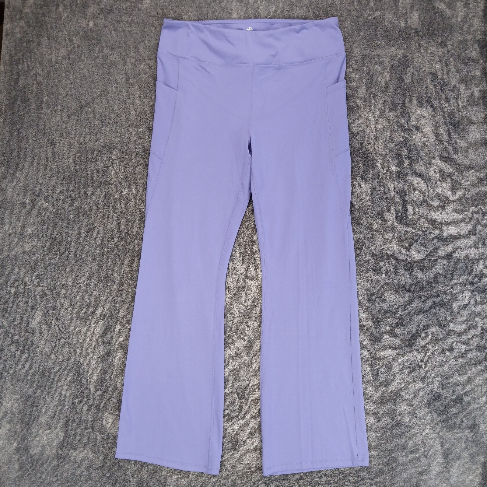 Gaiam Yoga Pants Womens XXL Purple Stretch Boot Flare Pockets The OM Fit-image