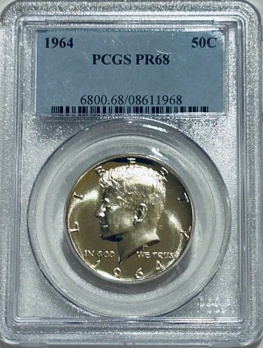 1964 Kennedy Proof Silver Half Dollar PCGS PR68
