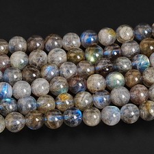 Genuine Natural 4-5MM Grey Labradorite Loose Beads Grade A Round Beads 15"