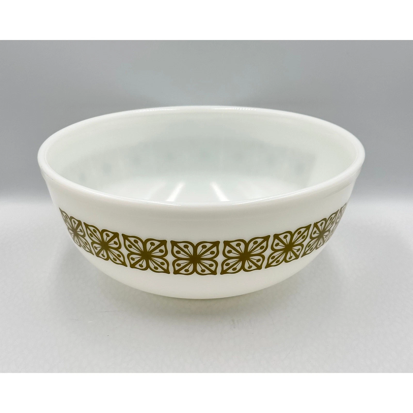 Vintage PYREX 404 Verde Autumn Floral Glass Mixing Bowl 4 Qt
