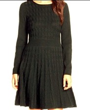 Calvin Klein Black Fit & Flare Sweater Dress M *EUC*