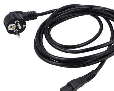 Cable; CEE 7/7 (E/F) plug angled,IEC C5 female; P - CA-C5CA11CC-003BK | EU Stock