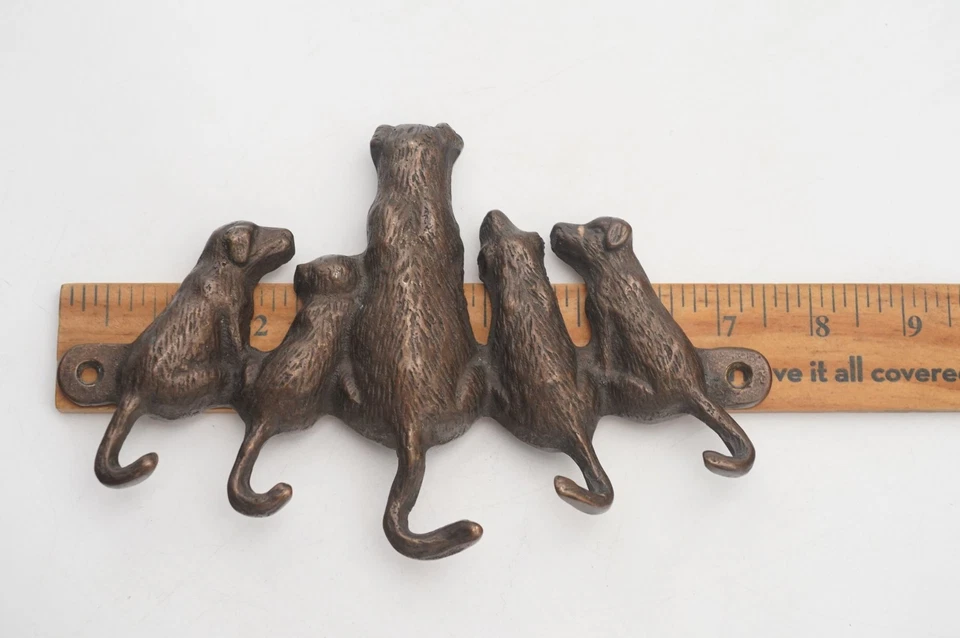 Gancho de pared de latón SPI San Pacific Int'l vintage 7,5" familia para perros Foto 2 de 4