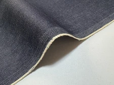 13.5 oz double-width Japanese indigo denim fabric by the yard, cotton fabric