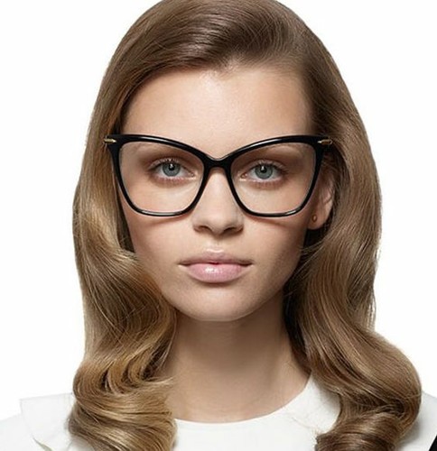 Oversized Fearless Cat Eye WaYfe Gold Arms Clear Fashion Women Eyeglasses 6970 L - Imagen 6 de 15
