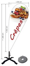 Beachflag Crêpes ca 240 cm Werbung Banner Cafe Fahne Kaffee Bäckerei Imbiss 122
