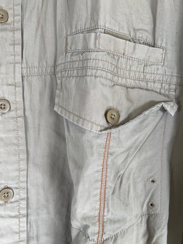 Camisa Eddie Bauer Para Hombres Talla XL Caqui Algodón Mangas Cortas Bolsillos Senderismo Pesca - Imagen 4 de 9