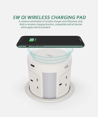 Automatische Pop Up Steckdose für Küchenarbeitsplatten, Mehrfachstecker Steckdose 4uk Stecker...