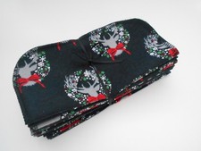 Cloth Wipes 20 Baby Flannel 8"x8" Black Stag Christmas Wreath Outdoor 1 or 2 Ply