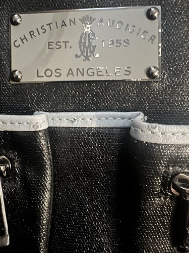 Christian Audigier Black & Silver Large Tote Bag Purse - Picture 11 of 11