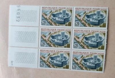 Bloc 6 TIMBRES FRANCE 1963 YT1402 Maison De La Radio Télévisée À Paris - Photo 1/4