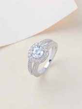 American Lab Grown CVD Diamond Engagement Prong Ring 925 Solid Silver