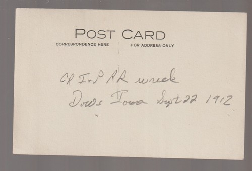 Dows IOWA RPPC 1912 TRAIN WRECK Railroad CRI&P RR RY Rock Island nr Latimer #1 - Picture 3 of 3