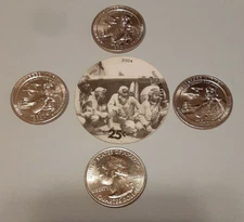 5E25 TUSKEGEE Airmen AAFES Pog  2004 ARMY   Very Fine  &  4 New  2021-D Quarters