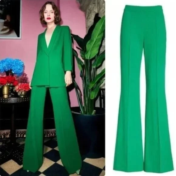 Alice + Olivia Dylan Wide Leg High Waisted Green Pants - Size 8