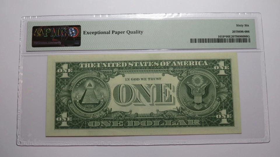 $1 1957 Silver Certificate Star Note Currency Bank Note Bill About UNC66 PMG - Image 3 of 3