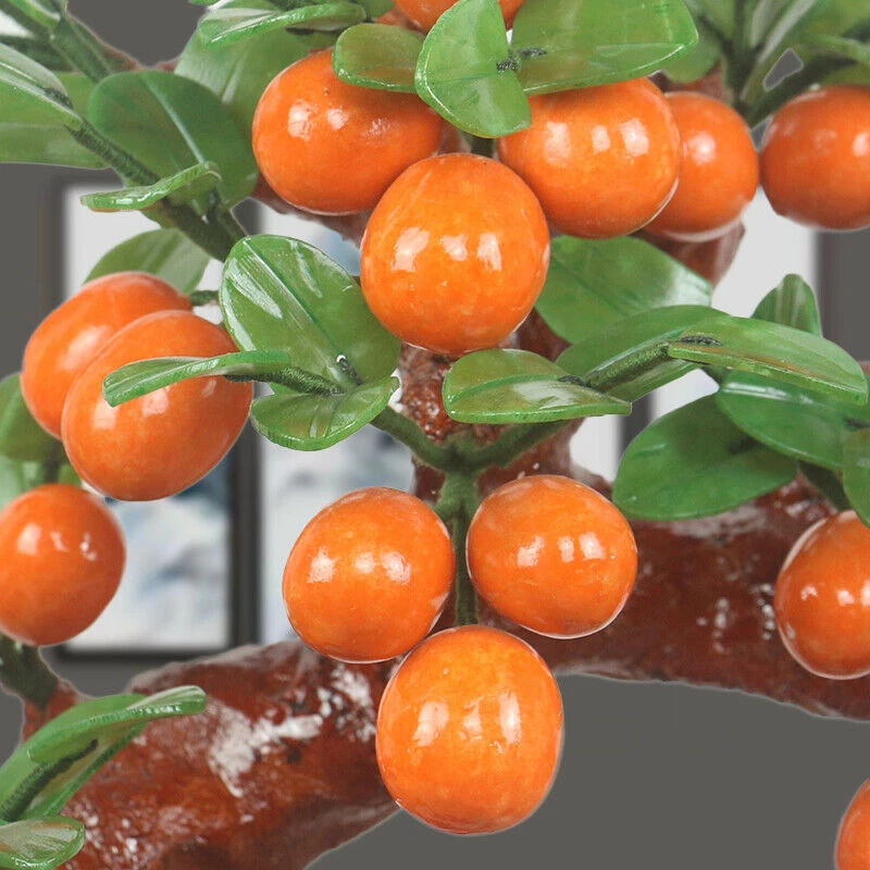 Bonsái de mandarina de jade de la suerte piedras preciosas árbol hogar decoración Feng Shui Foto 3 de 3