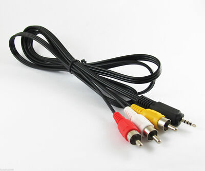 Mini 2.5mm Stereo Aux Male Plug to 3 RCA Male Plug Audio AV Cable 1.5M 5ft 1set