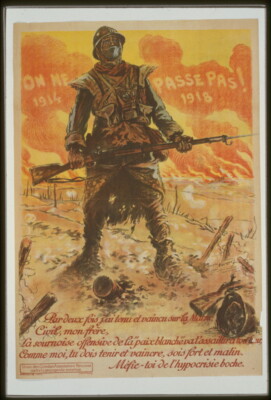 8'' x 10'' Photo On ne passe pas. 1914 1918. Par Deux fois J'Ai tenu et vaincu sur