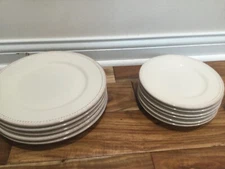 Chefs Fresh Valley Farm 6 dinner plate 6 salad plate ivory beads stonewar