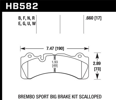 Hawk Performance HB582G.660 DTC-60 Scheibenbremse Pad