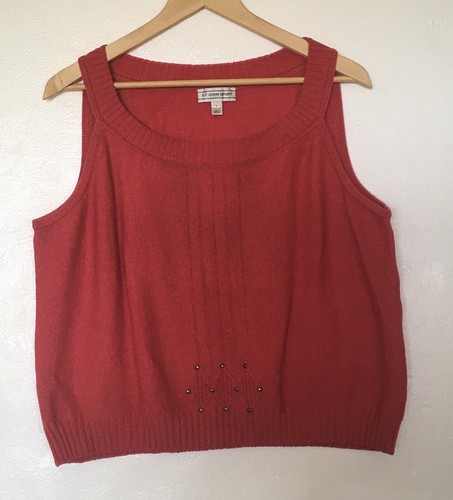 St John Coral Knit Tank Shell L