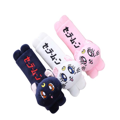 Sailor Moon Luna Neck Pillow Shoulder Pads Car Seat Belt Set Cartoon Decoration - Picture 7 of 10