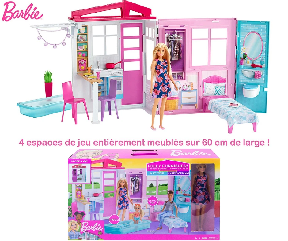 Brinquedo Barbie Casa Glam Com Boneca 30 Cm Mattel - Fxg55