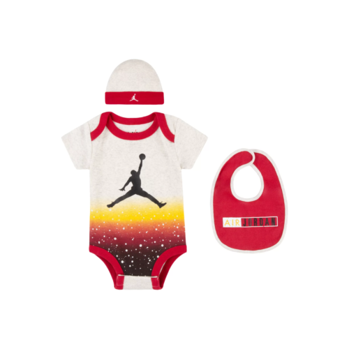 3 Pc Nike Air Jordan Baby Boys Outfit, 0-6 Months, Red, Hat, Bib, Gift B60 MP - Picture 1 of 3