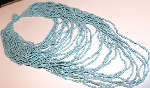 Vintage In Seattle -HUGE Fantastic Glass handwoven Seed Beaded Necklace Lot#390