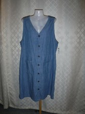Sleeveless Full Button front Dresses XXL,XL,M,Old Navy Multi coor 2 pockets NWT