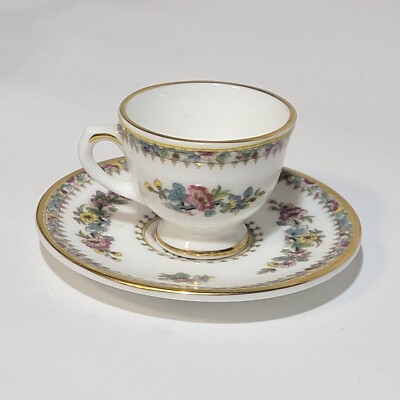Coalport Ming Rose Miniature Cup & Saucer Set Vintage Floral Coalport Ming Rose Miniature Cup & Saucer Set Vintage Floral