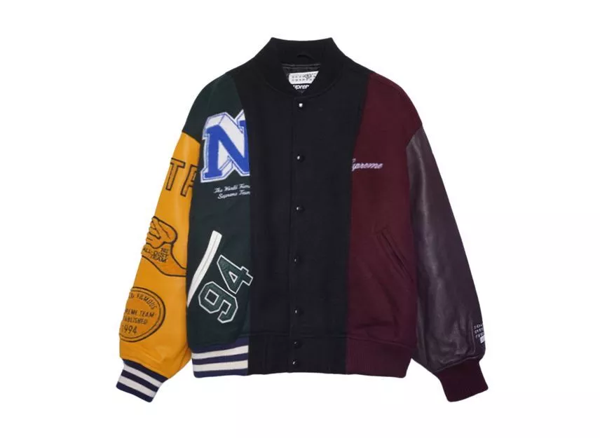 Veste universitaire fendue Supreme MM6 Maison Margiela multicolore
