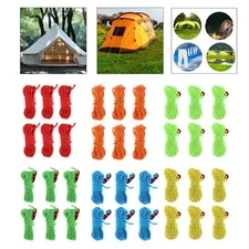 6Pcs Tent Guy Rope Awning Paracord Guide Ropes with Adjuster Hiking Gear