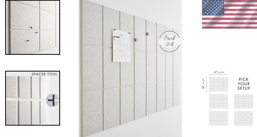Luxurious Sound-Dampening Felt Bulletin Board Tiles - Stylish Office Organizer - Picture 2 of 8