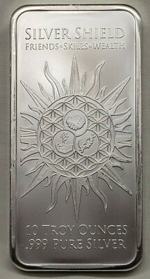 10oz Silver Shield Jesus Clears the Temple BU .999 Fine Silver Bar