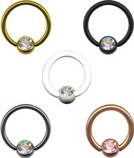 PIERCINGO® LIPPENBÄNDCHEN KLEMMRING BCR LIPPE KRISTALL RING NASE INTIM BRUST CBR