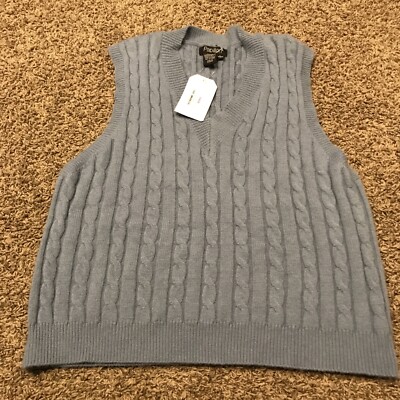 Papillon Sweater Vest  Light Blue Acrylic Blend Womens Nwt B19