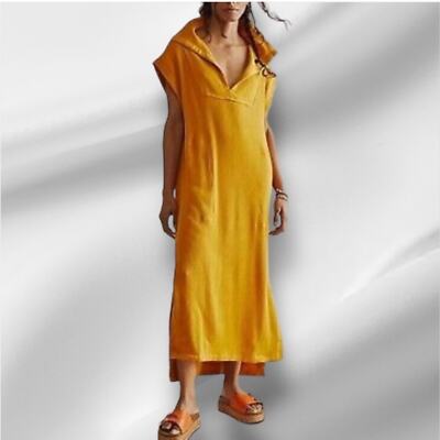 Free People FP Beach Ryan Golden Ribbed Midi Summer Dress | eBay