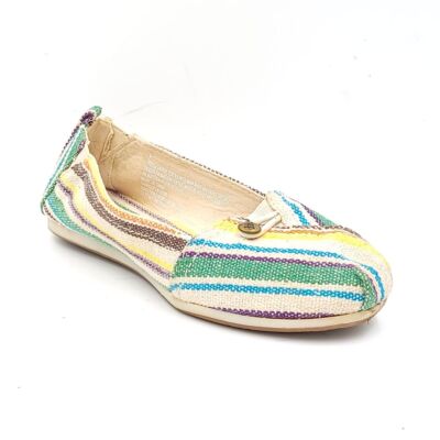 Maypole Women Slip On Ballet Flat Loafers Size US 7 Khaki Striped Multicolor