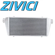 Universal Aluminum Polished turbo Intercooler 24*10*3" 2.2'' Inlet & Outlet